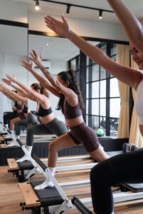 A reformer Pilates class at SAYA Pilates, Saya Club in Berawa, Canggu
